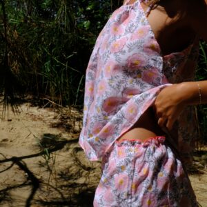Ensemble blouse babydoll et shorty "Rosée"