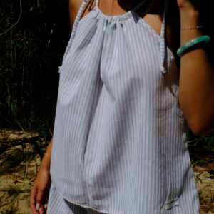 Ensemble blouse babydoll et shorty "Crème glacée"